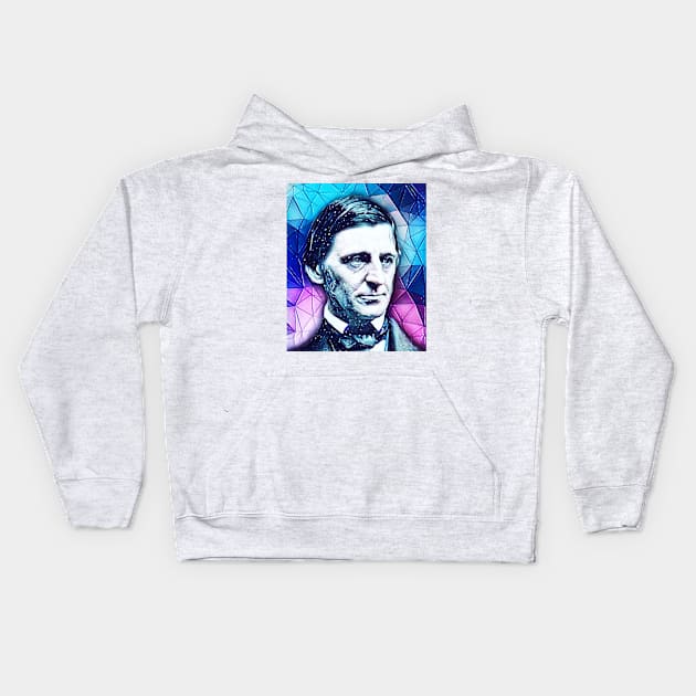 Ralph Waldo Emerson Snowy Portrait | Ralph Waldo Emerson Artwork 5 Kids Hoodie by JustLit